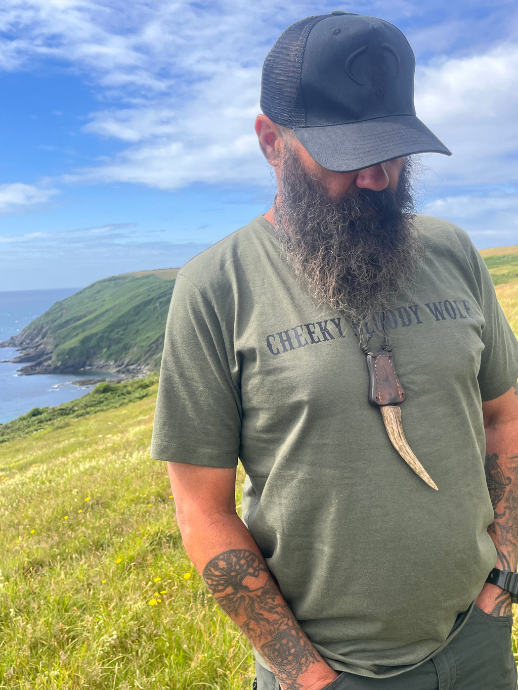 Cornish Longhorn Olive Tee