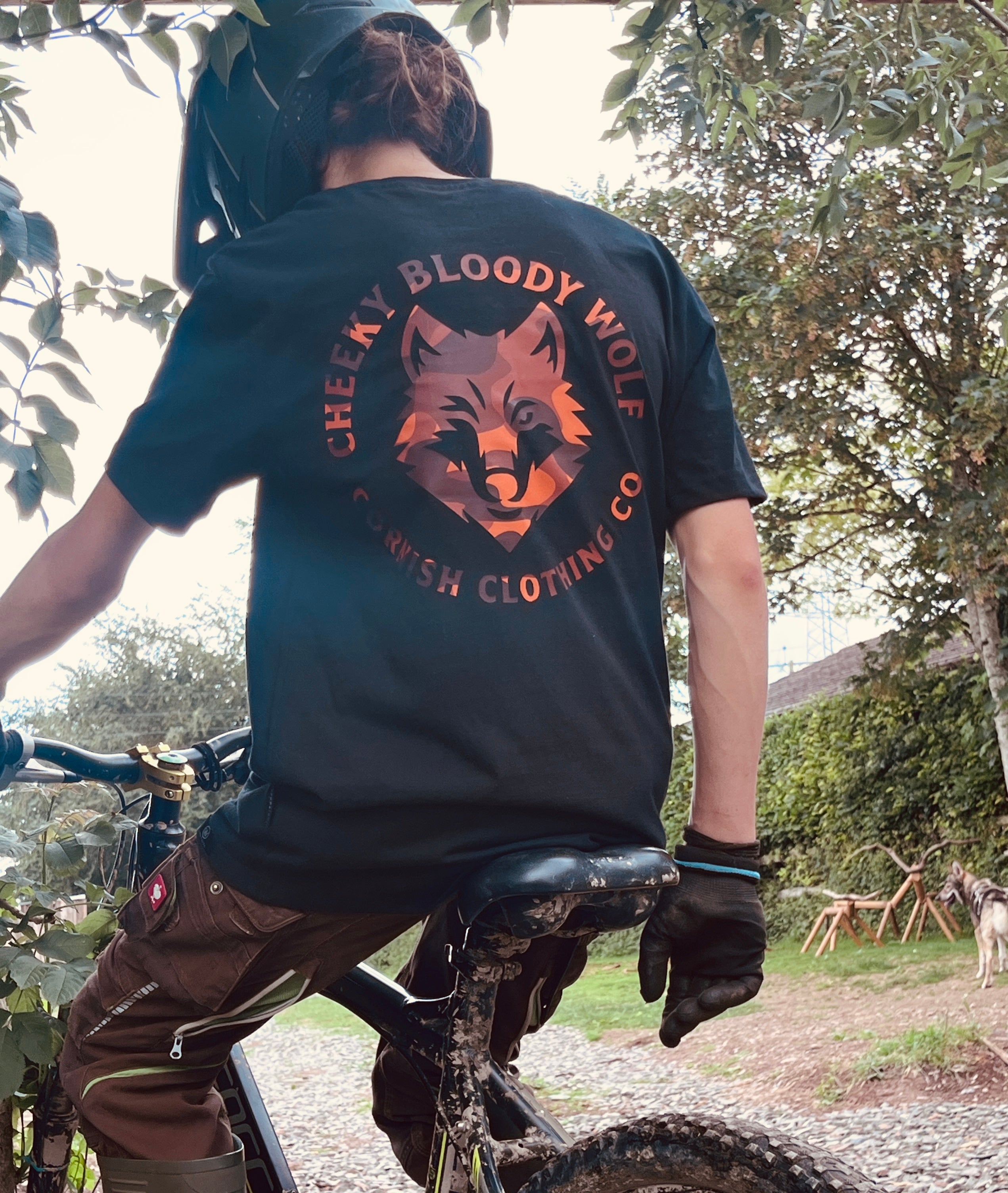 Cheeky Bloody Wolf Orange Camo Tee.
