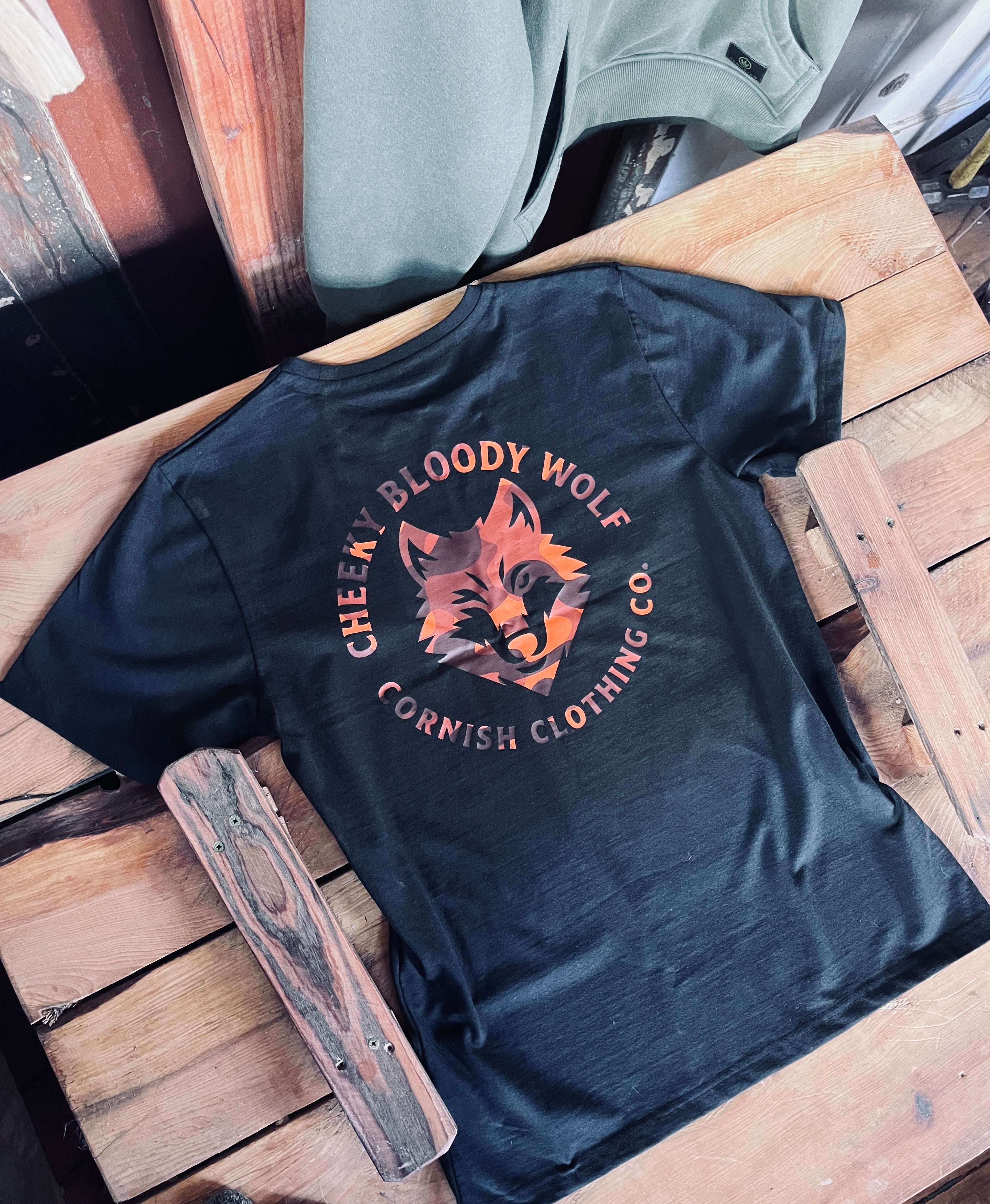 Cheeky Bloody Wolf Orange Camo Tee.
